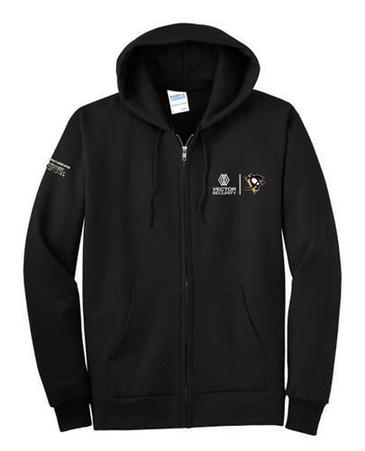 Fleece Full-Zip Hooded Sweatshirt (Penguins) - Vector Security (VS)